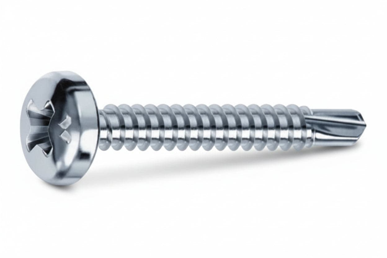 VITI AUTOPERFORANTI TESTA CILINDRICA ACCIAIO ZINCATO BIANCO- - ø mm.4,8x32 - 200 pezzi MUSTAD