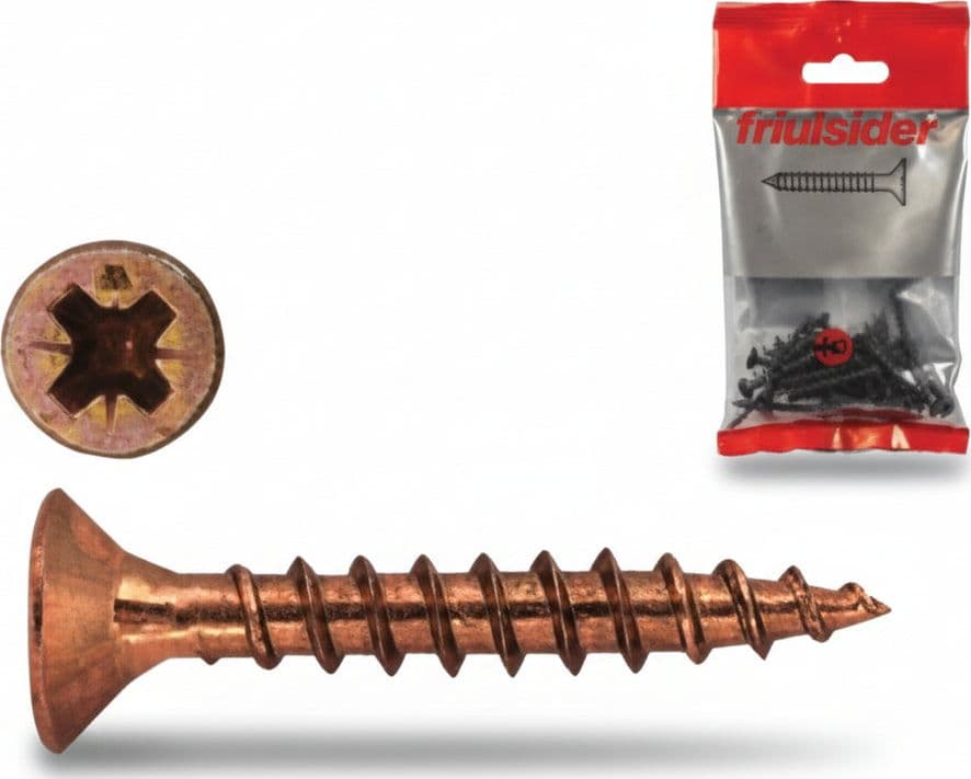 Viti per Truciolare Tps Pozidrive Bronzate Ø 4 mm MMX30 10 Blister
