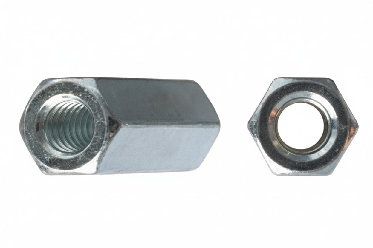 Manicotto Esagonale di Giunzione Filettato Zincato m 5 Ø 8 mm 200 Pezzi