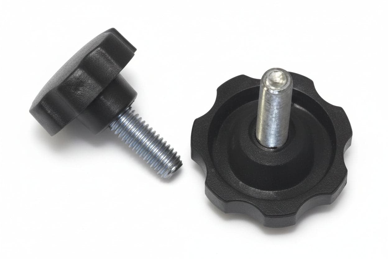 VOLANTINO CON PERNO FILETTATO IN ABS NERO- - ø volantino mm.40, perno M6 - 10 pezzi