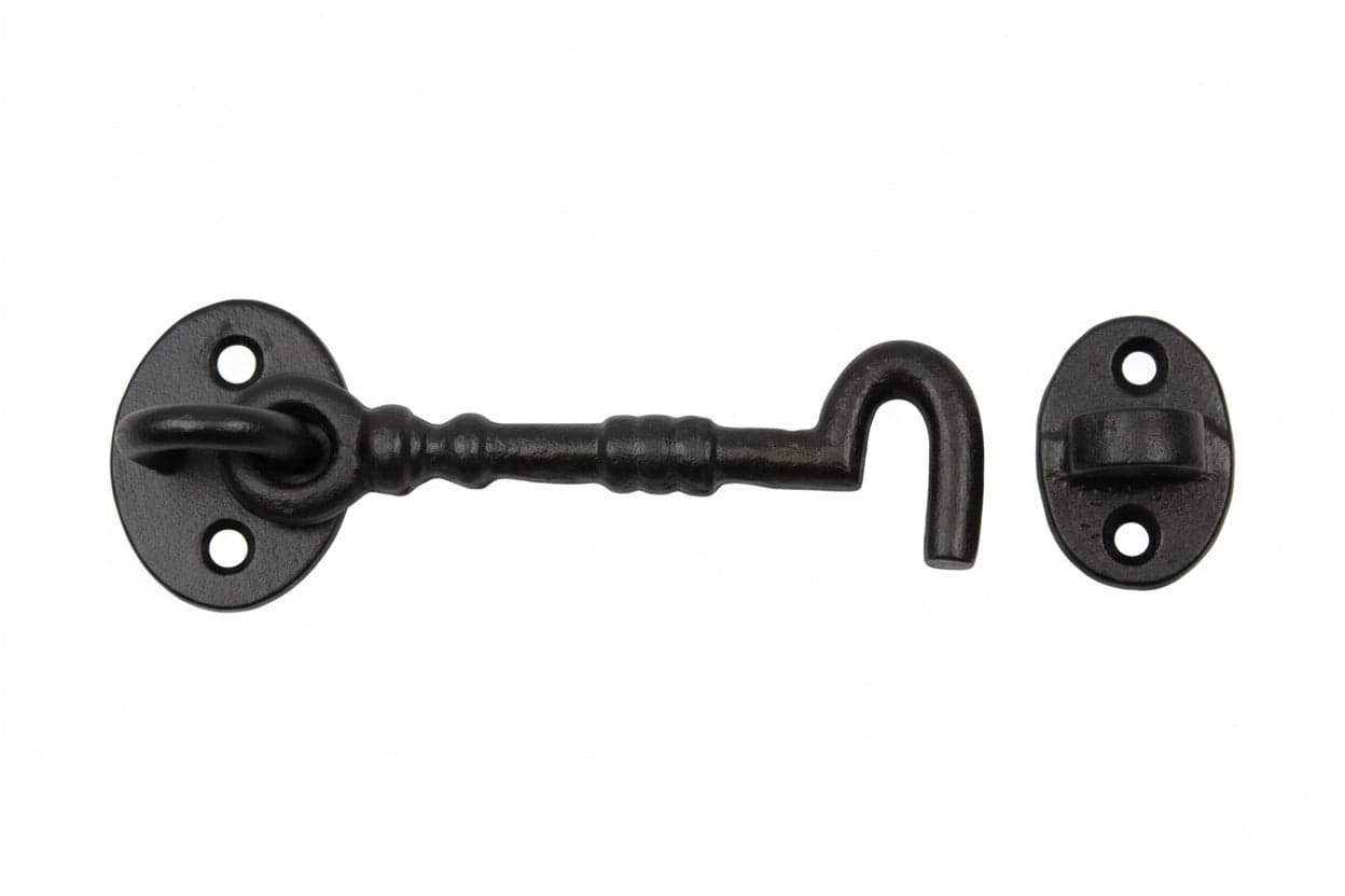 Gancio Fermapersiane Rustico Nero Snodato Con Incontro- - Mm.100 - 4 Pezzi in Accessori per finestre BricoGo - Marano di Napoli, commercioVirtuoso.it