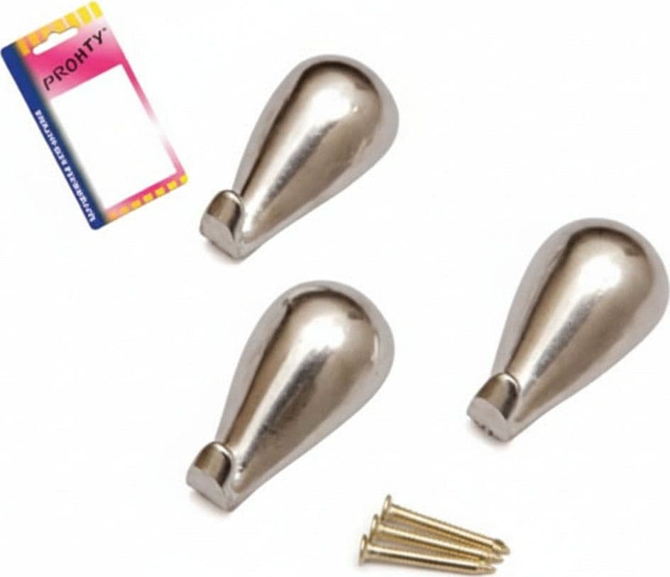 Ganci per Quadri a Goccia Cromo in Blister 27 Mm, in BL.3 Pz 12 Blister