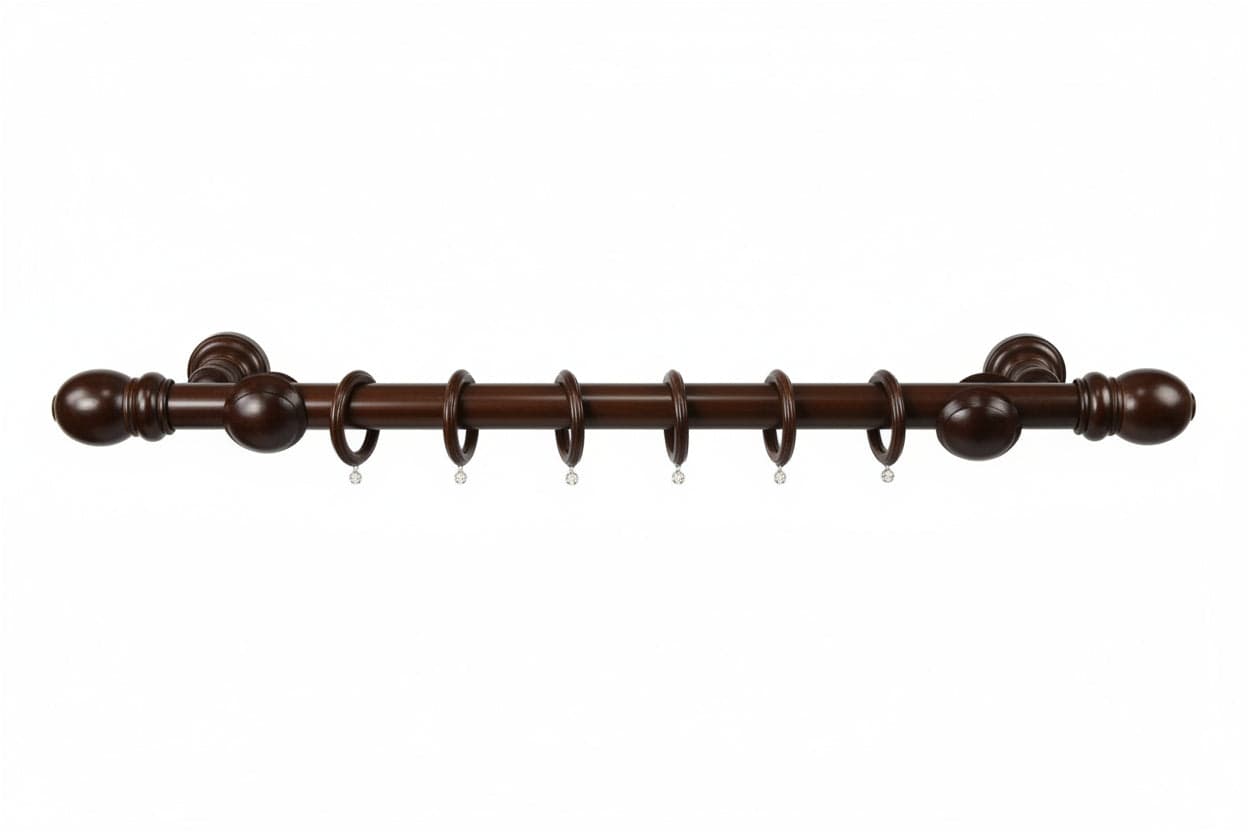 Bastone In Legno Con Accessori Ø Mm.23 Noce Cm.200 in Bastoni e binari BricoGo - Marano di Napoli, commercioVirtuoso.it