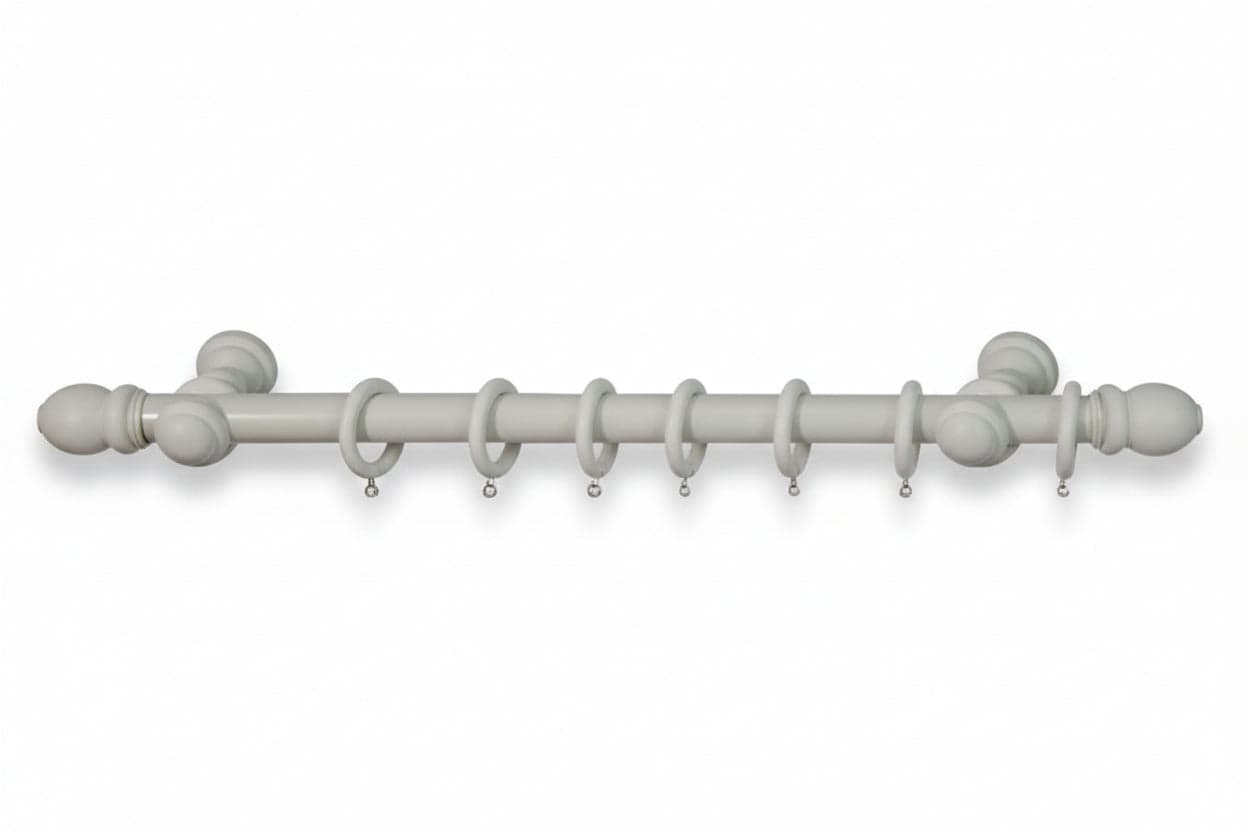 BASTONE IN LEGNO CON ACCESSORI Ø MM.23 BIANCO  cm.200