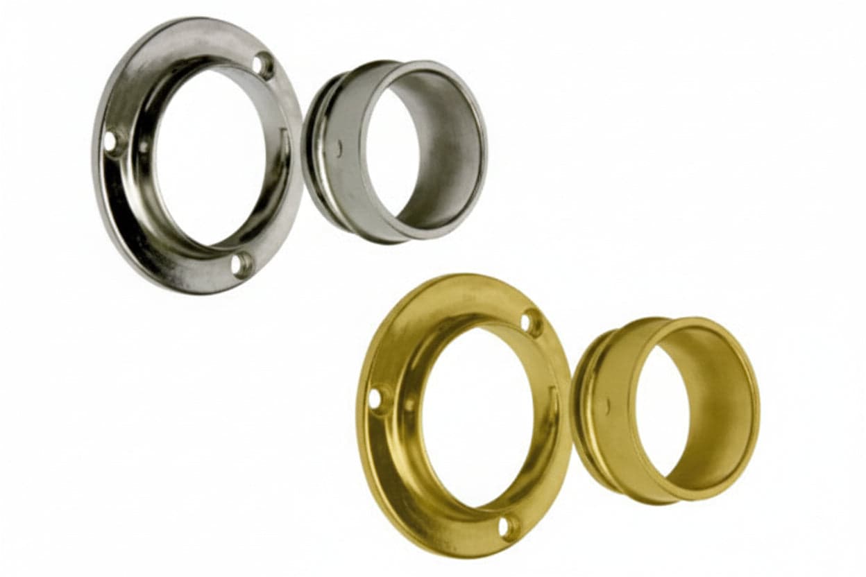 Reggitubo per Armadio a Ghiera Svitabile Ø 18 mm Mm, Cromato 5 Pezzi