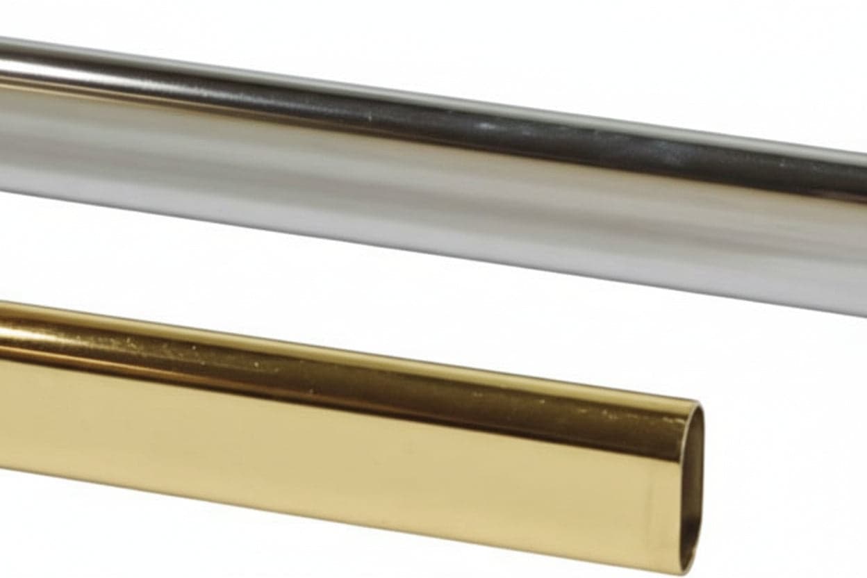 Tubo Armadio Ovale in Acciaio Cromato 15 MMX30H. 2,1 m Lunghezza 5 Pezzi