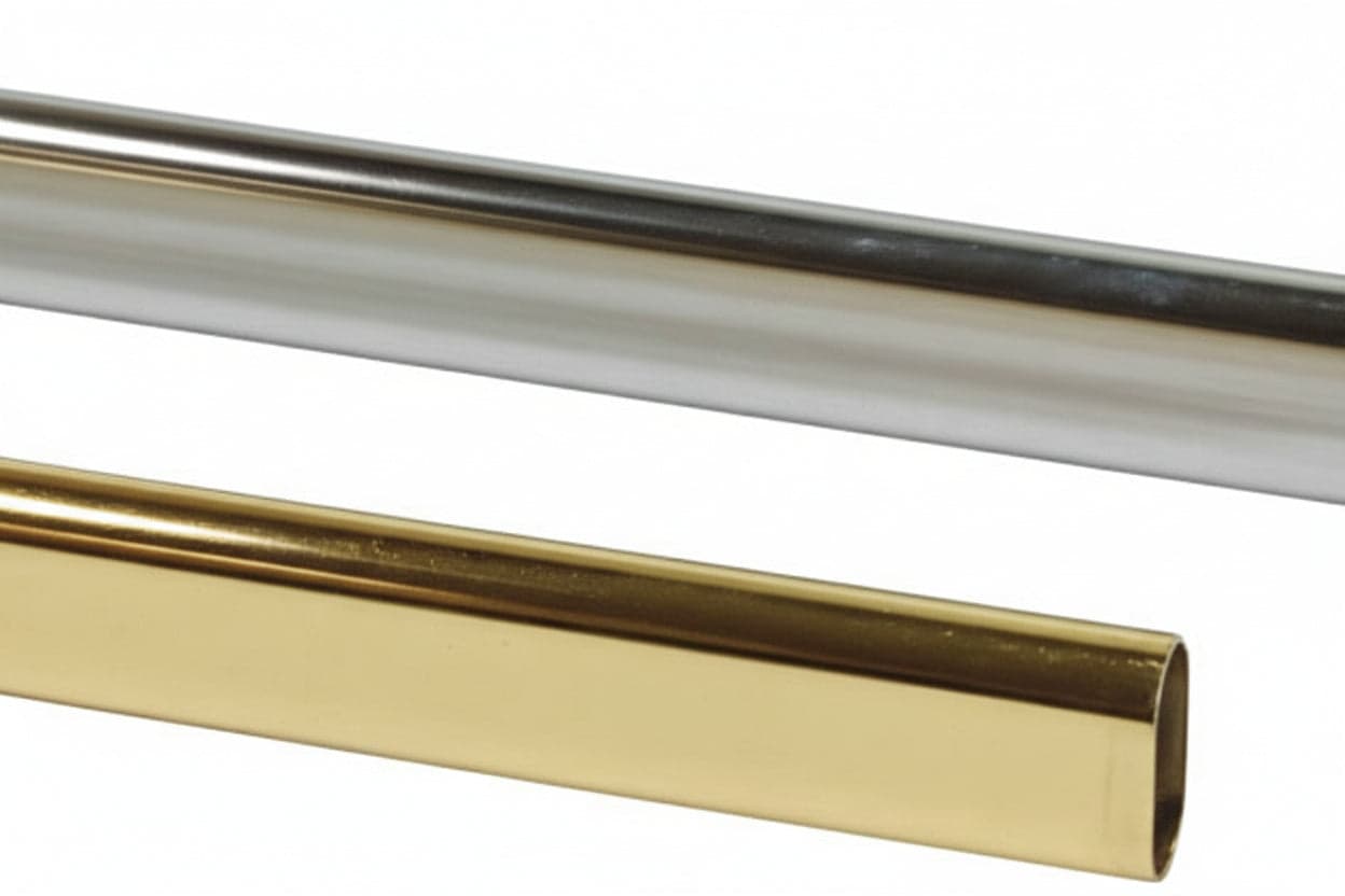 Tubo Armadio Ovale in Acciaio Ottonato 15 MMX30H. 3 m Lunghezza