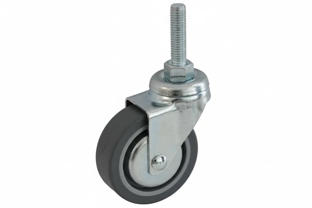 RUOTE IN GOMMA CON PERNO ROTANTANTE E DISCHI PARAFILI 220BP- - ø mm.40x18 perno ø mm.8x30 mm.56h. port. Kg.15 - 4 pezzi AVO
