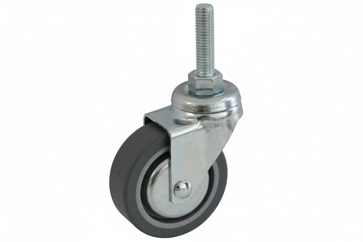 RUOTE IN GOMMA CON PERNO ROTANTANTE E DISCHI PARAFILI 220BISP- - ø mm.50x18 perno ø mm.8x30 mm.66h. port. Kg.20 - 4 pezzi AVO