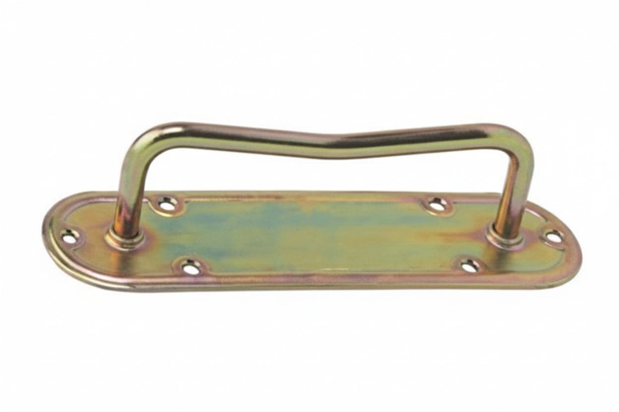 MANIGLIA CON PIASTRA ART.950- - mm.120x50x55 - filo ø mm.9 - spessore mm.2,2 - 2 pezzi ALDEGHI