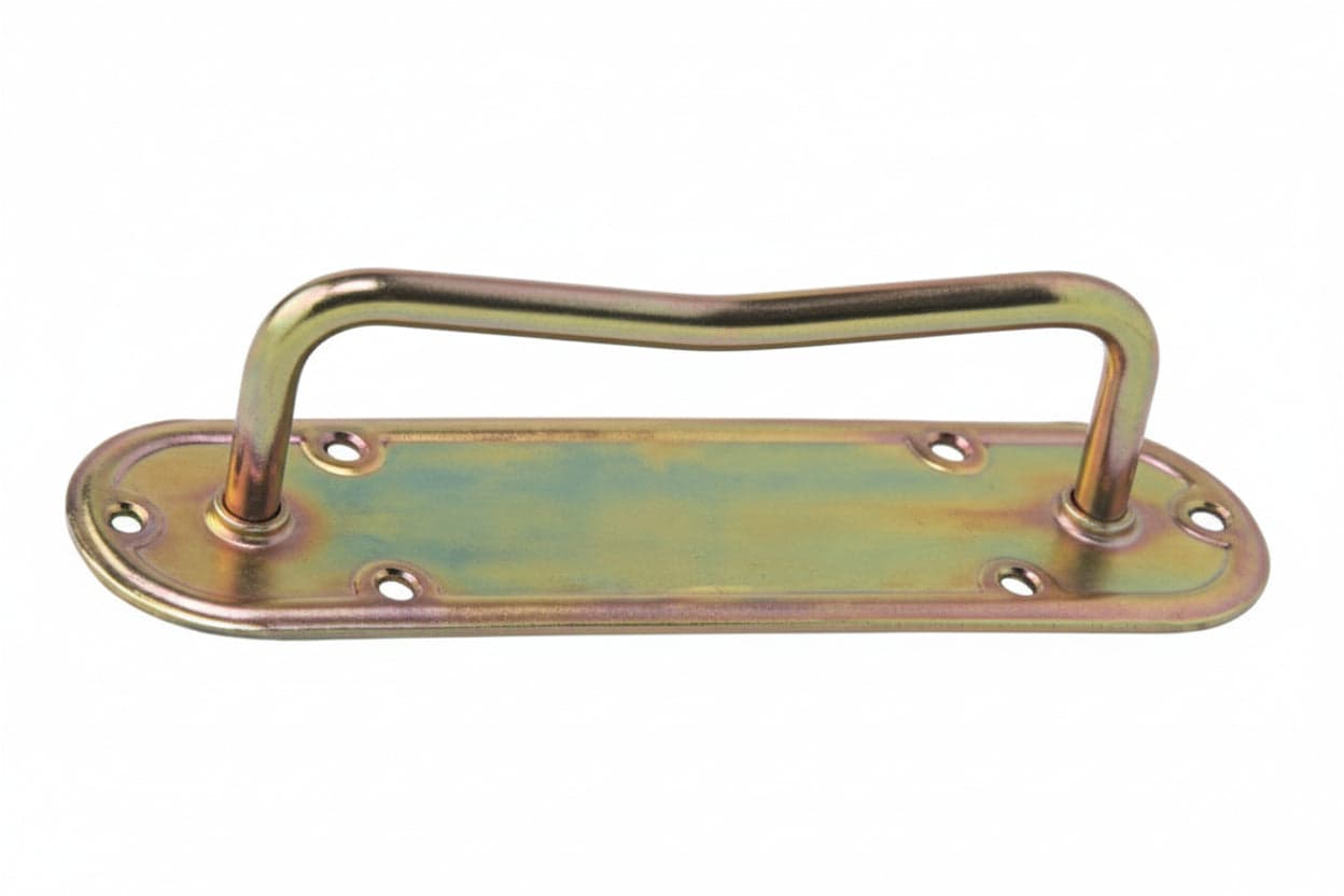 MANIGLIA CON PIASTRA ART.950- - mm.160x50x95 - filo ø mm.9 - spessore mm.2,2 - 2 pezzi ALDEGHI