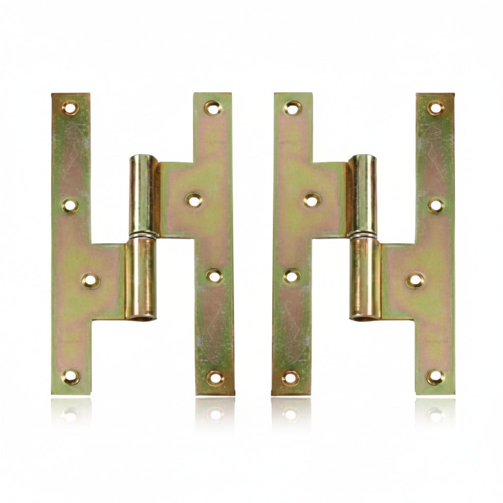 Maschietti Per Persiane Alla Romana- - Mm.193X120 Sx Interasse Mm.80, Zincati Bianchi - 6 Pezzi Mrcas
