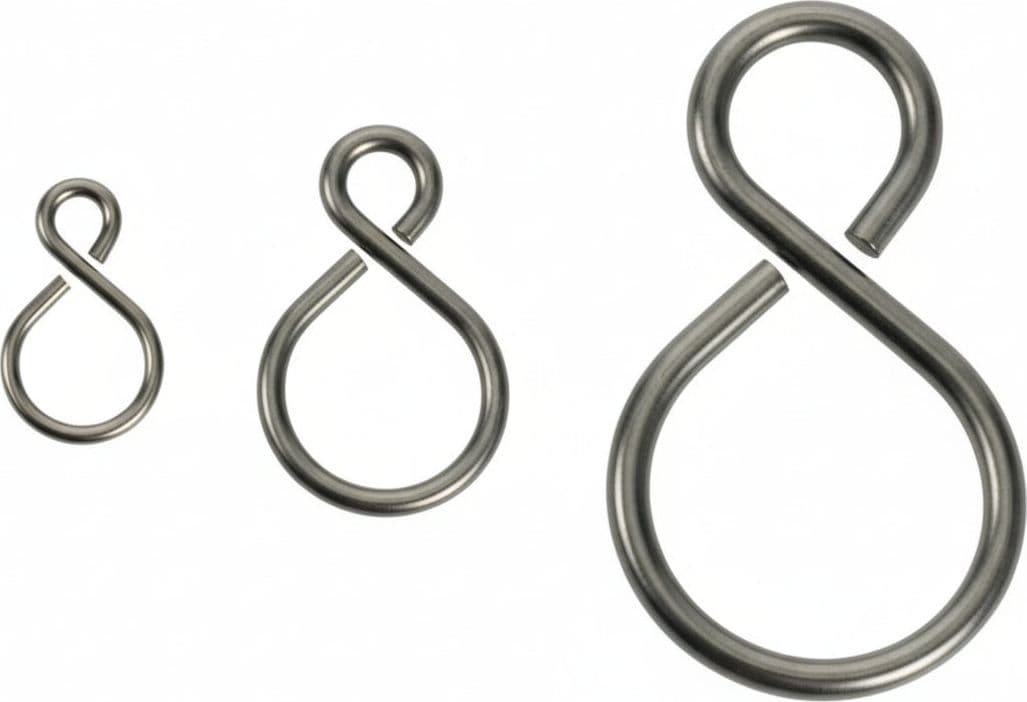 Ganci ad S in Acciaio Nichelato Ø 2 mm MMX21X32 200 Pezzi