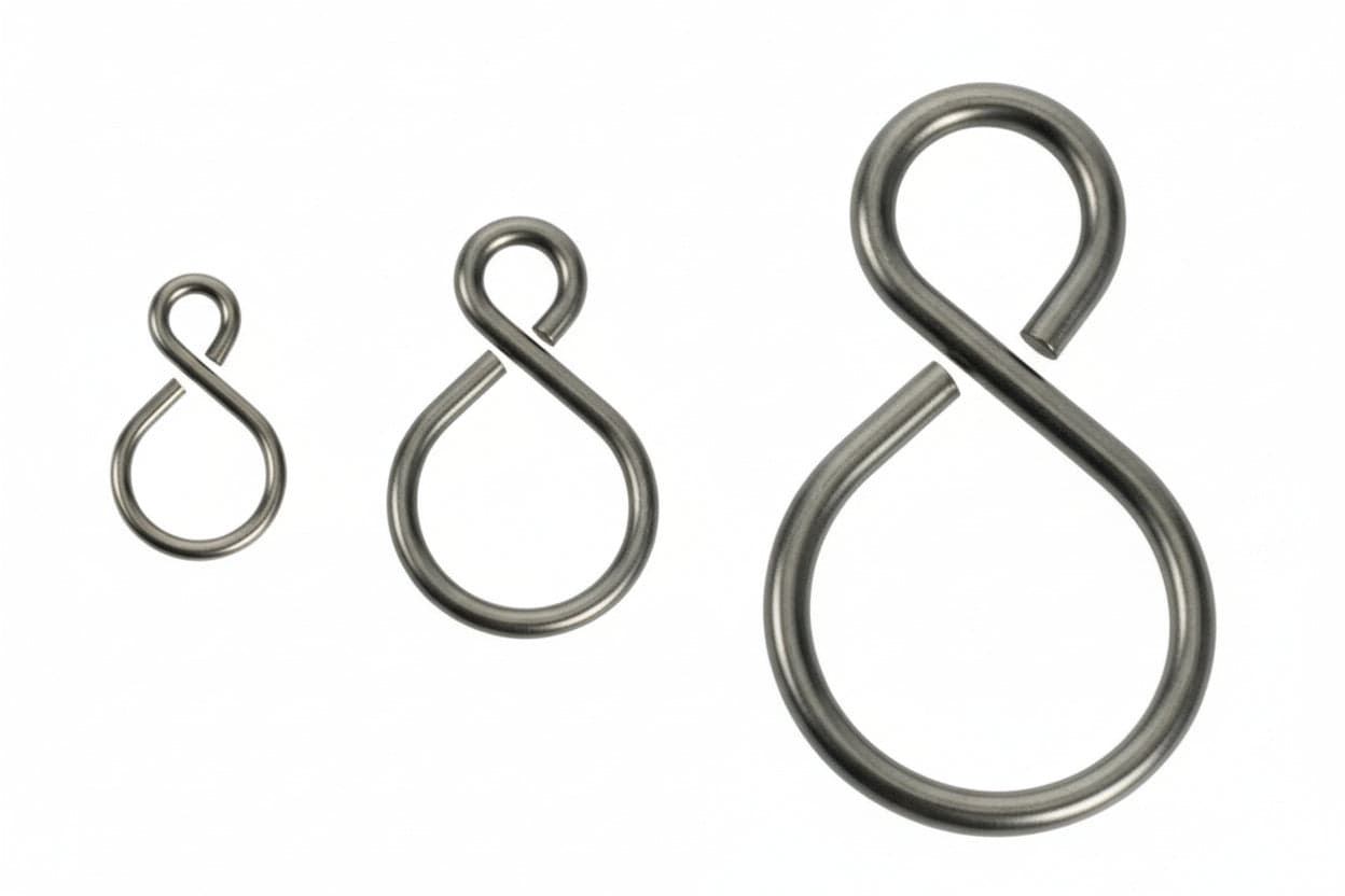 Ganci Ad S In Acciaio Nichelato- - Ø Mm.2X21X32 - 200 Pezzi