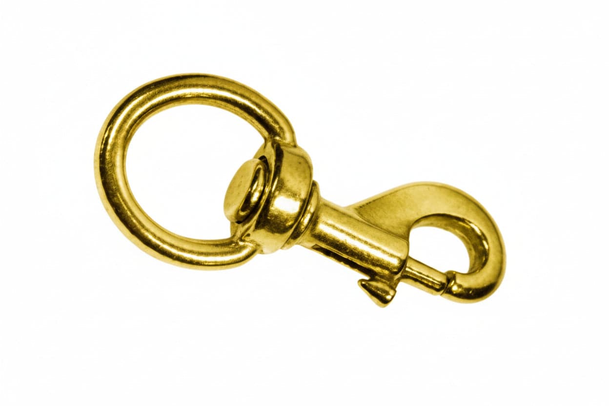 Moschettoni Redine con Girello in Ottone Lucido 110 mm con Asola 5 Pezzi
