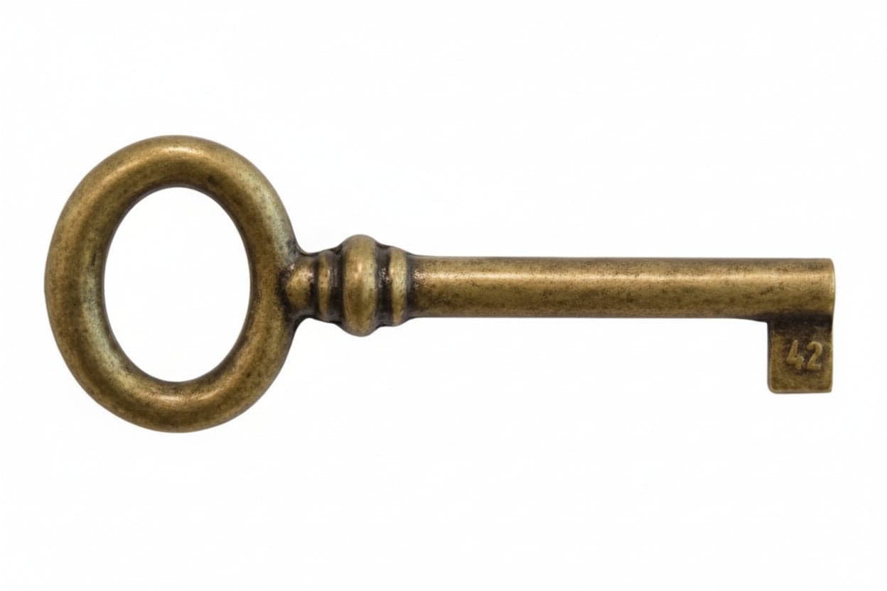 CHIAVI PER MOBILI MOD.33728 IN OTTONE FLORENCE- - mm.29x69 lunghezza gambo mm.34 - 5 pezzi METALSTYLE