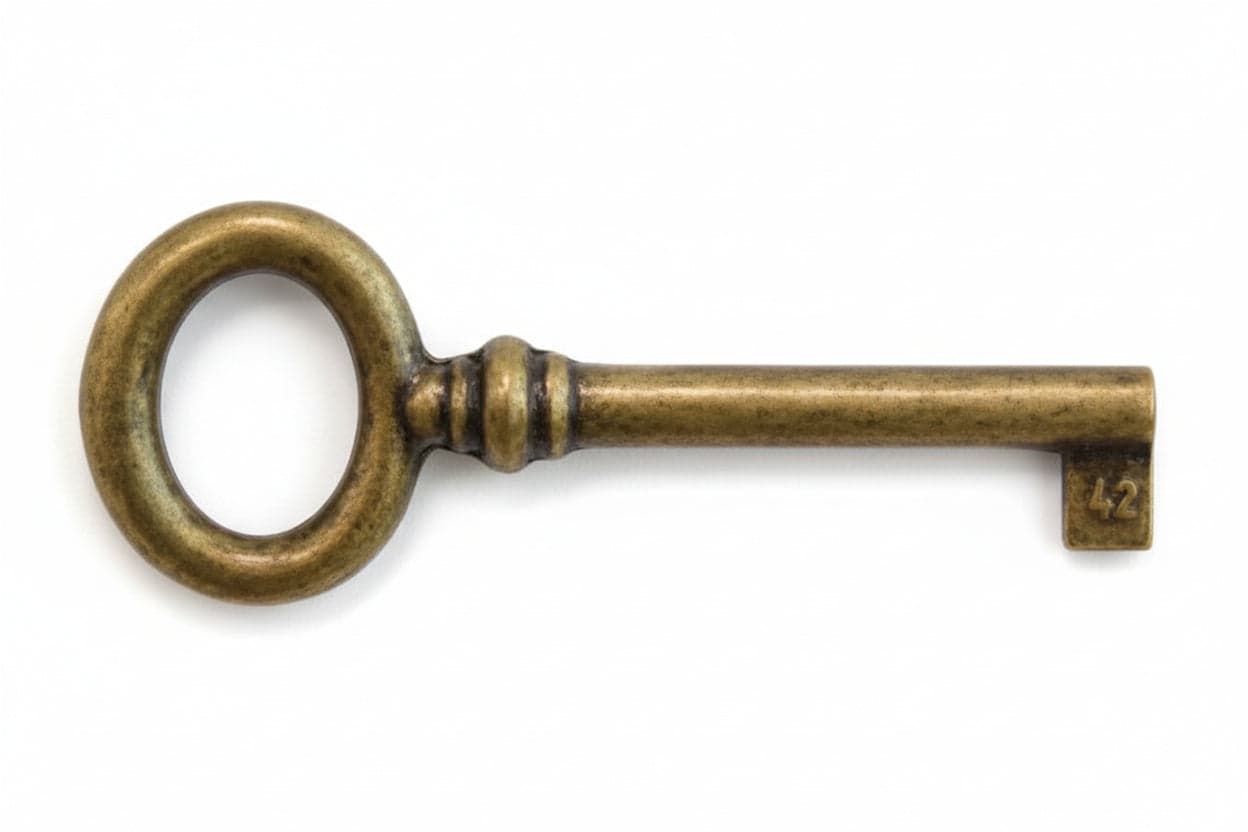 CHIAVI PER MOBILI MOD.33728 IN OTTONE FLORENCE- - mm.29x77 lunghezza gambo mm.42 - 10 pezzi METALSTYLE