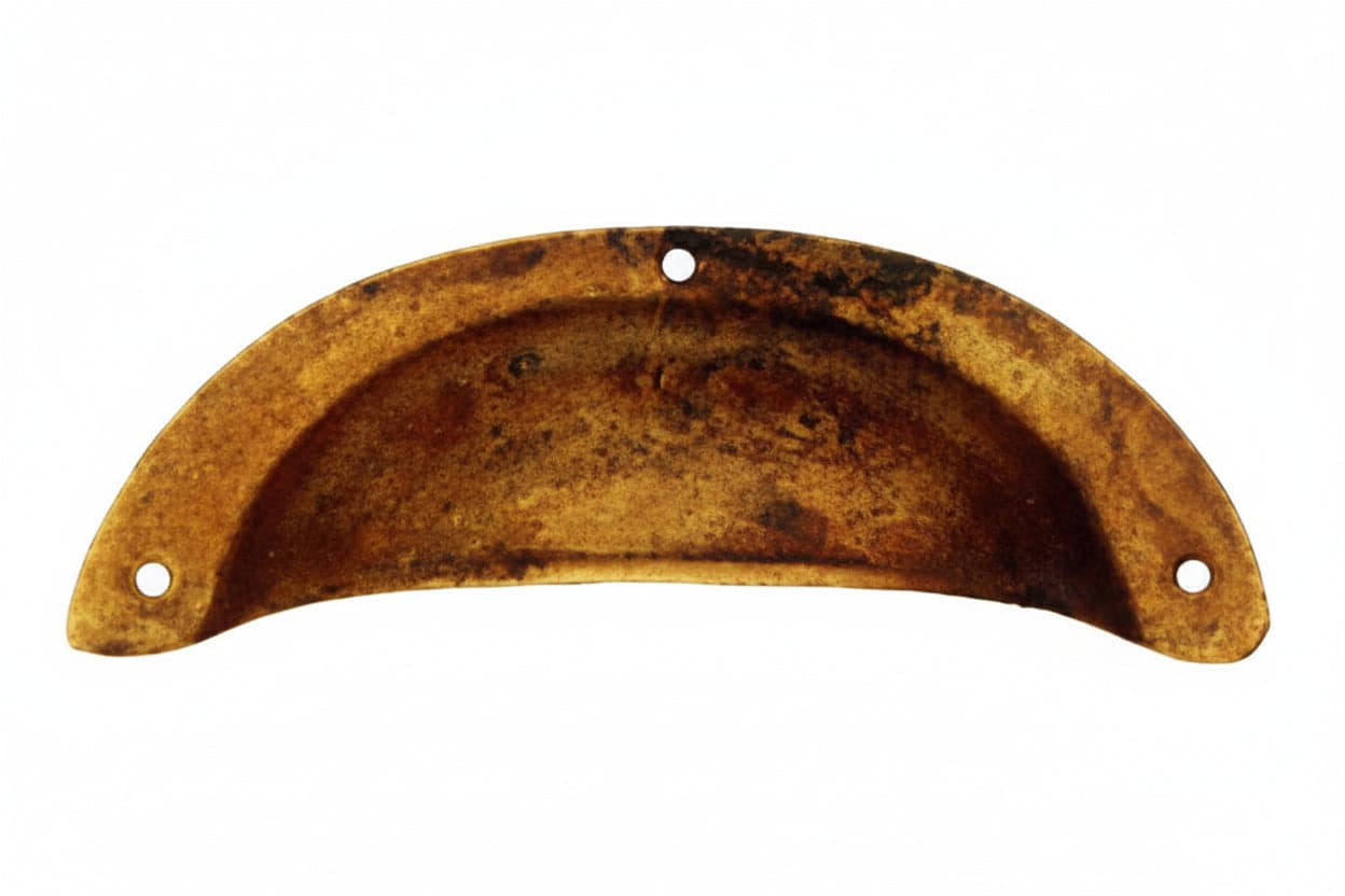 MANIGLIE PER MOBILI A CONCHIGLIA MOD.15122 IN OTTONE ANTICATO- - mm.77x31h. - 5 pezzi METALSTYLE