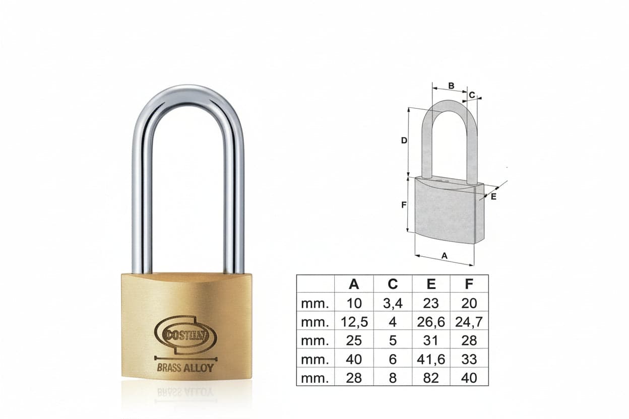Lucchetto Ottone Arco Lungo Prium Pl112- - Mm.20 (Pl1122000) - 12 Pezzi Corbin in Lucchetti con chiave BricoGo - Marano di Napoli, commercioVirtuoso.it
