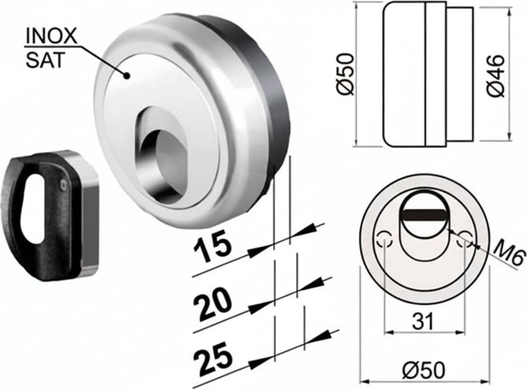 Defender Magnetico Mag Monolito Antiacido MR503 Cromo Satinato Ø Cod 478472