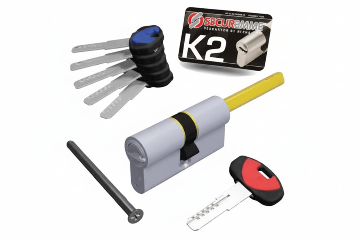 CILINDRO EUROPEO K2 CODOLO 0CK2 SERIE 3200Q  mm.30x45 (3200QCS30451X5)    SECUREMME