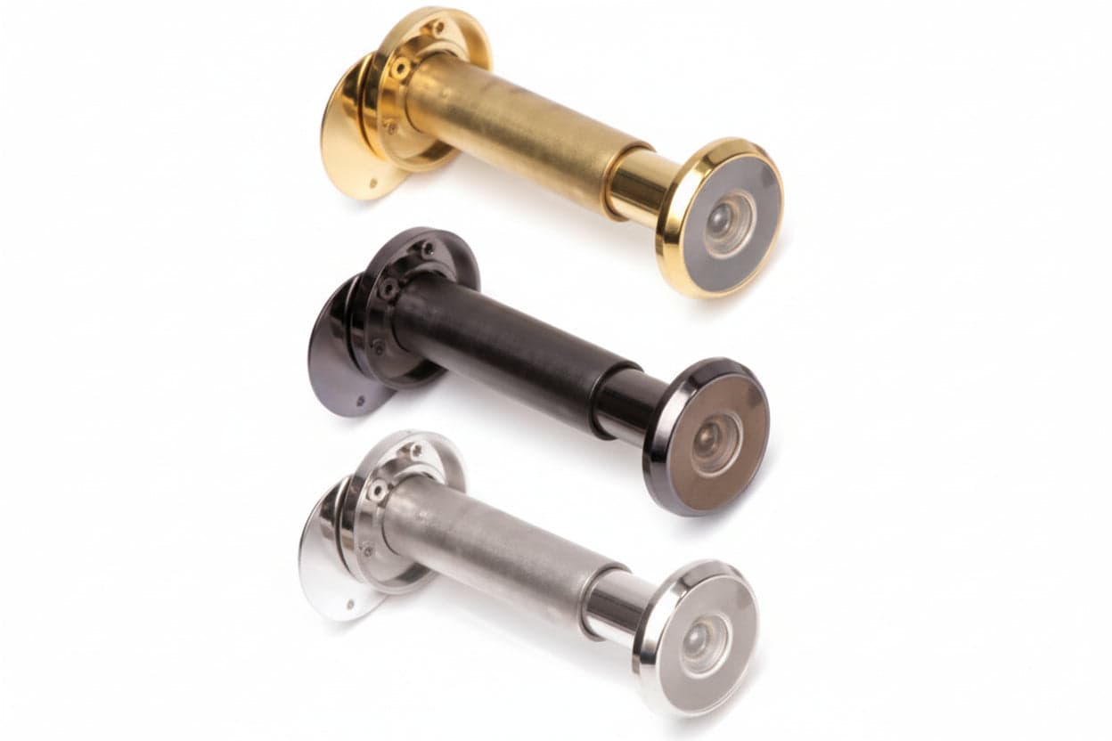 SPIONCINO DIAMANTE TONDO  EE ? 16 CON GRANDANGOLO 200  °  lungh. mm.60/110 cr.satinato (016DXCS60XX)    SECUREMME