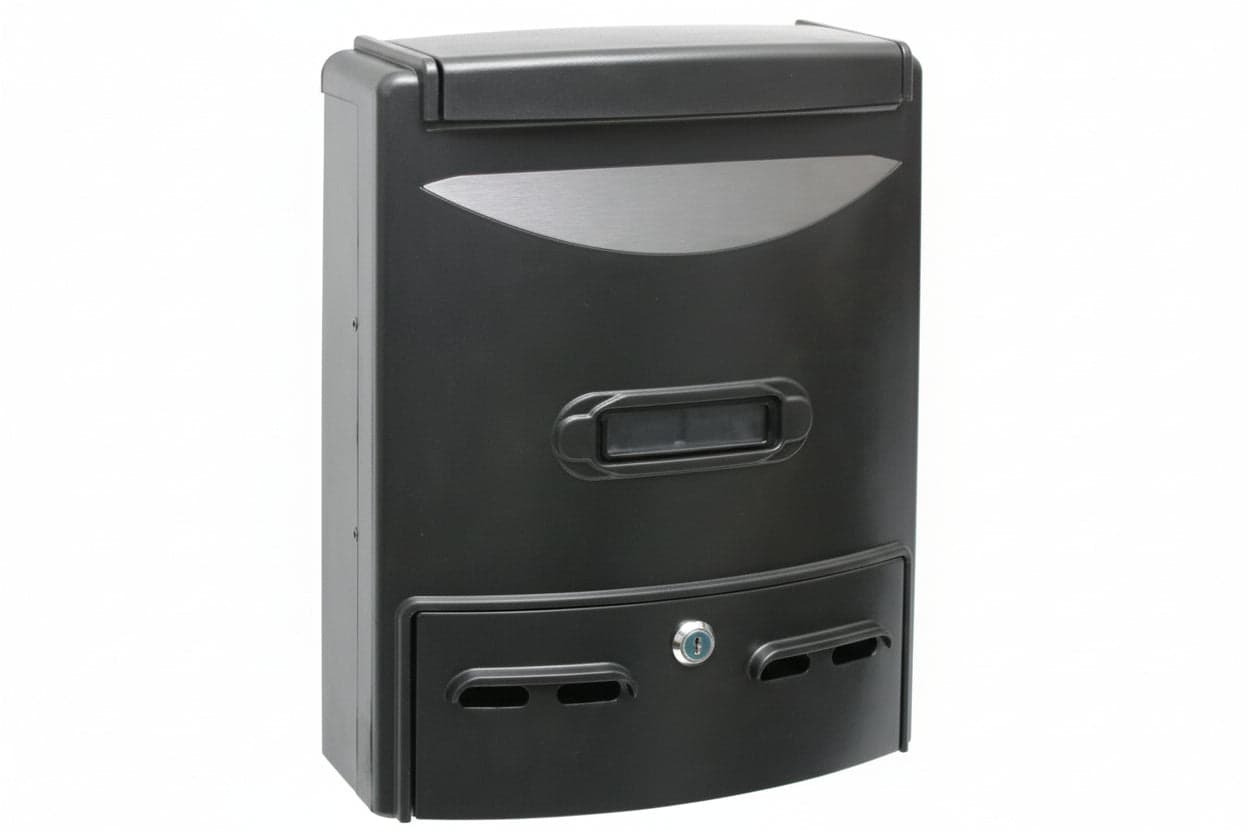 CASSETTA POSTALE IN ALLUMINIO PORTARIVISTE PER ESTERNI EUROPA GRIGIA  cm.28,5x10x38h. colore grigio    QUALITY