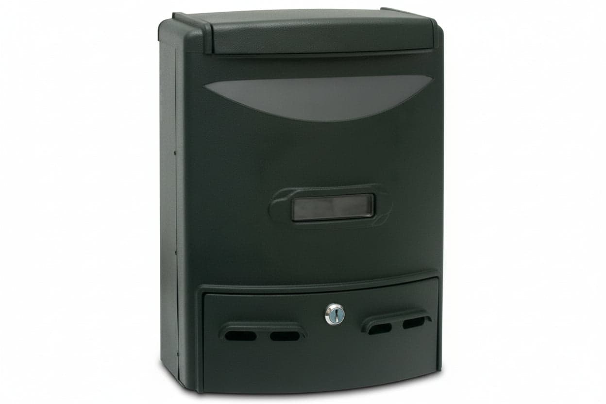 CASSETTA POSTALE IN ALLUMINIO PORTARIVISTE PER ESTERNI EUROPA NERA  cm.28,5x10x38h. colore nero    QUALITY