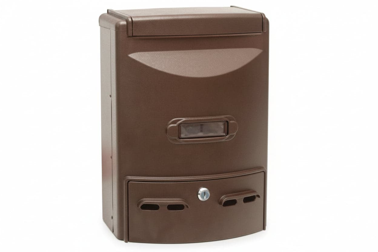 CASSETTA POSTALE IN ALLUMINIO PORTARIVISTE PER ESTERNI EUROPA BRONZO  cm.28,5x10x38h. colore bronzo    QUALITY