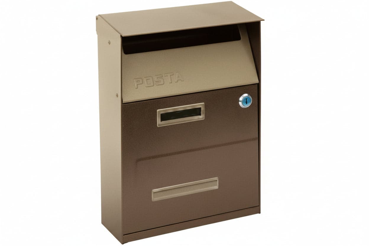 CASSETTA POSTALE PORTARIVISTE PER ESTERNI MARRONE  cm.21,5x10,5x33h.  colore marrone    QUALITY