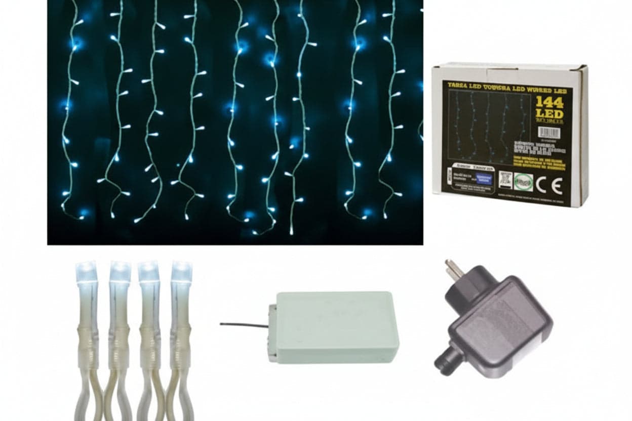 Tenda 144 LED Bianco Freddo per Esterno con Gioco Luci 3 m x 1,0