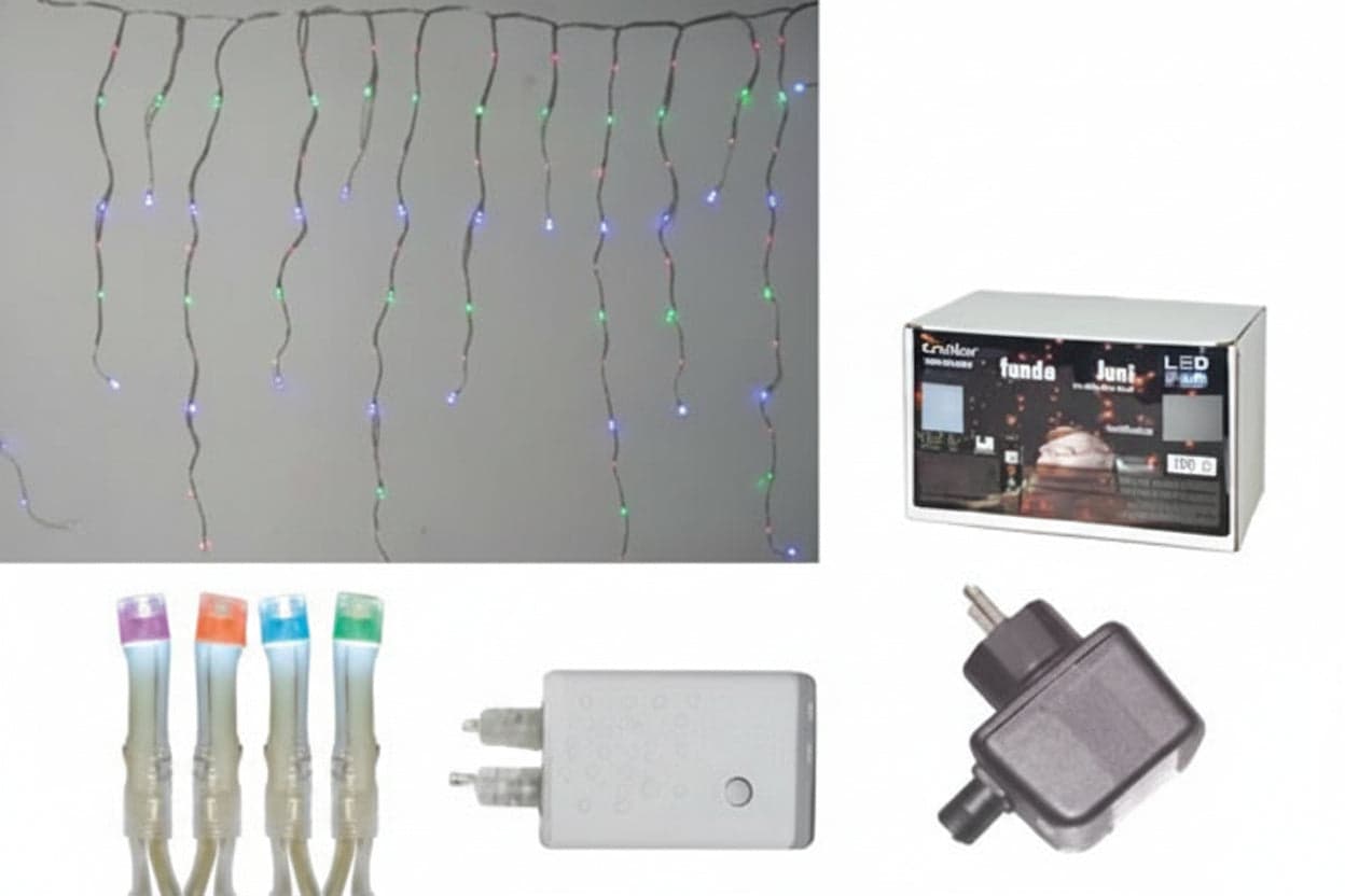 Tenda Sfalsata 150 LED Multicolor per Esterno con Gioco Luci 5 m + 2,7 x