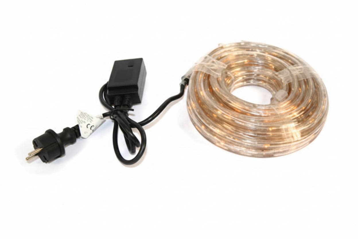 Tubo Luminoso 216 LED Bianco Caldo Uso Int. Est. C Gioco Luci 10 M. 1 m + 9