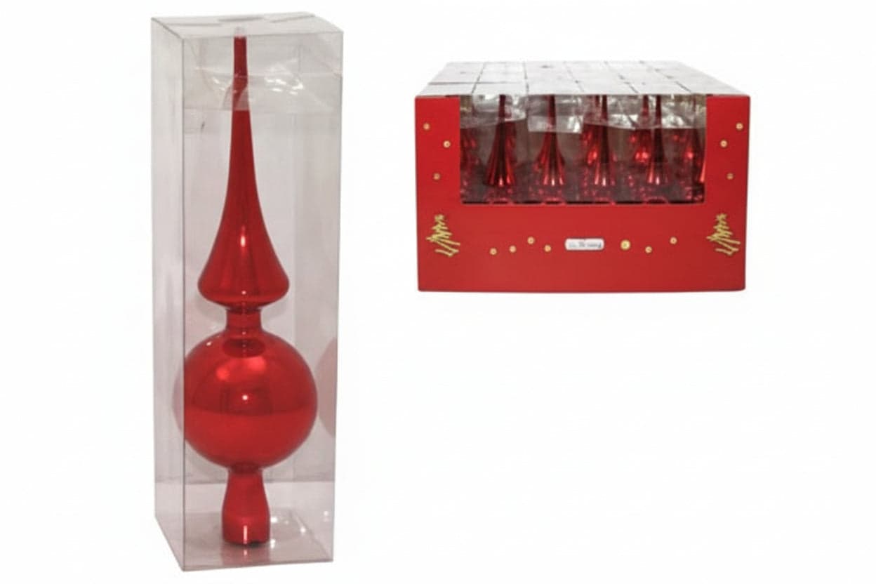 Puntale per Albero di Natale 25 cm Rosso