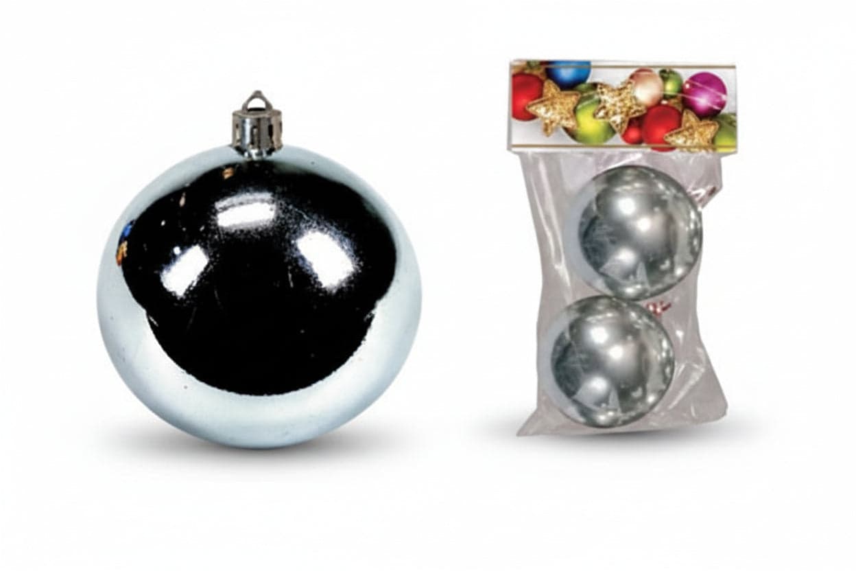 Sfere Lisce Argento 80 mm in Confezione da 2 Pezzi