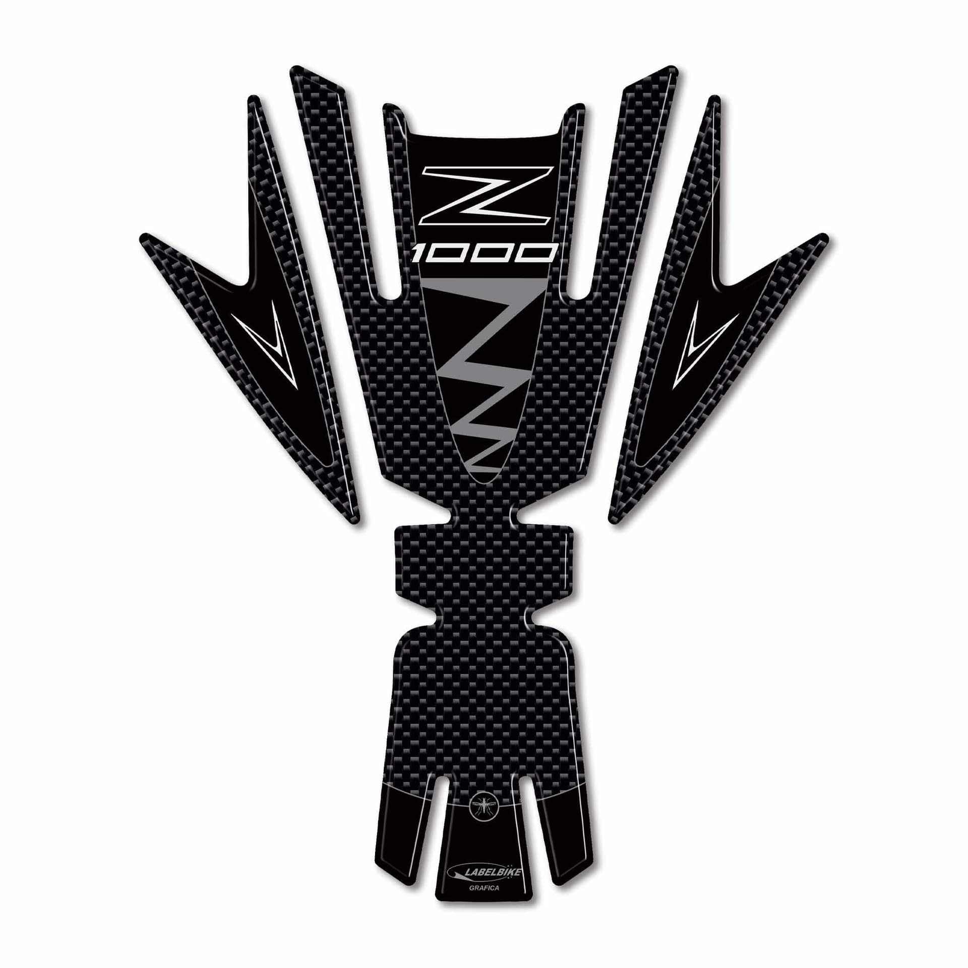 Paraserbatoio moto adesivo resinato 3D compatibile con Kawasaki Z1000 2010-2020 in Paraserbatoio LabelBike - Bibbiano, commercioVirtuoso.it