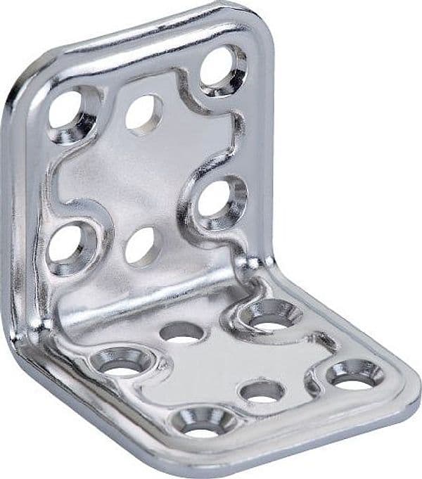 Piastra 746 in Angolare INOX 40 x 40 x 40 mm Aldeghi Luigi Spa 5 Pezzi