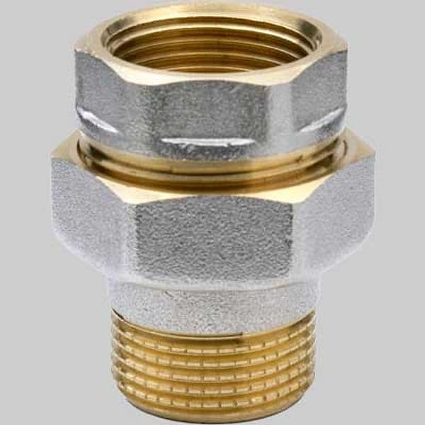 Raccordo Diritto Nichelato in Tre Pezzi F M 11/2 Apm