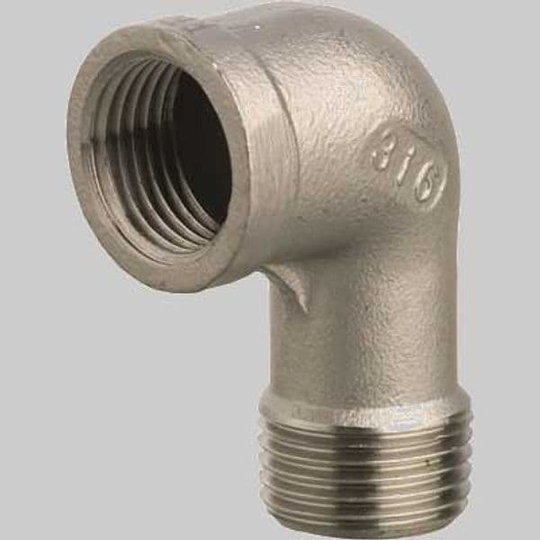 Raccordo Gomito a 90 ° Filettato M F in Acciaio INOX 1 Made in Italy