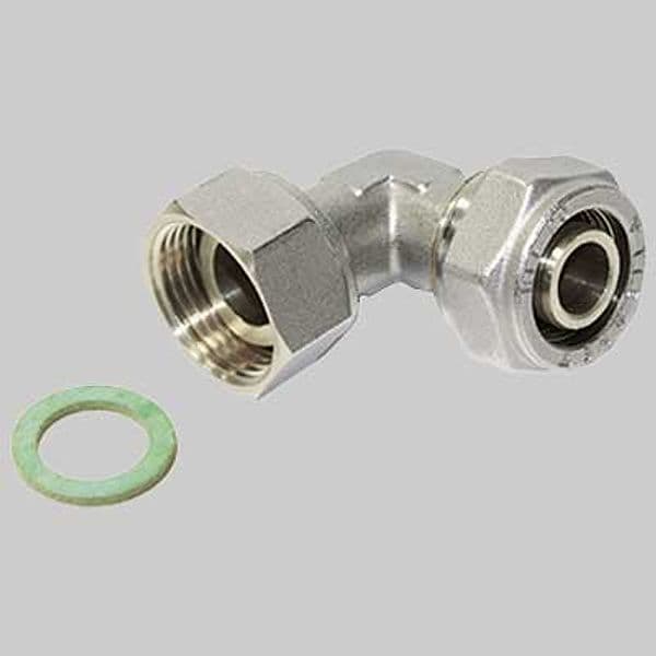 Raccordo a Compressione Curvo con Girello 20 x 3/4 Tiemme