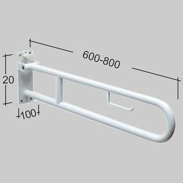 Barra di Sostegno Ribaltabile con Porta Carta Igienica 60 cm Made in Italy