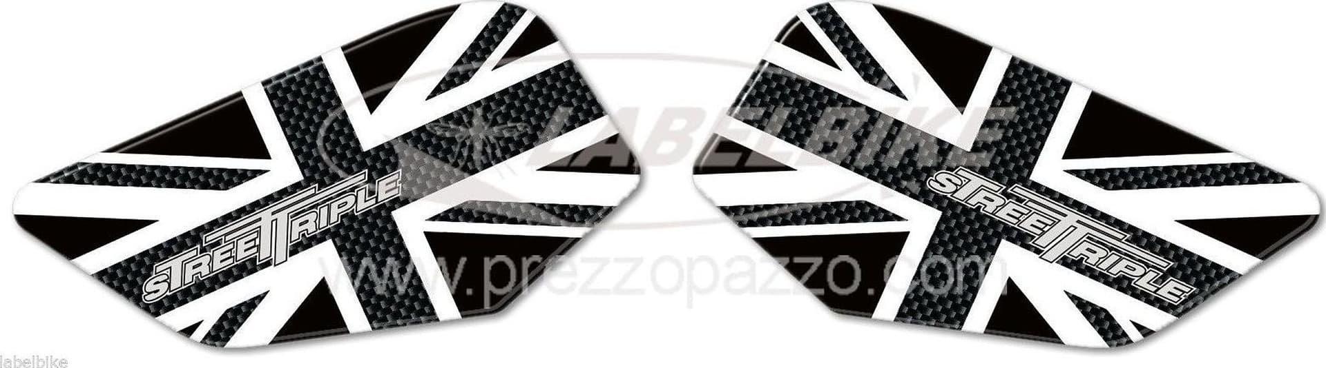 2 PROTEZIONI GINOCCHIA SERBATOIO 3D compatibili per MOTO triumph street triple in Paraserbatoio LabelBike - Bibbiano, commercioVirtuoso.it