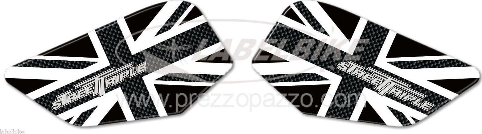 2 PROTEZIONI GINOCCHIA SERBATOIO 3D compatibili per MOTO triumph street triple in Paraserbatoio LabelBike - Bibbiano, commercioVirtuoso.it