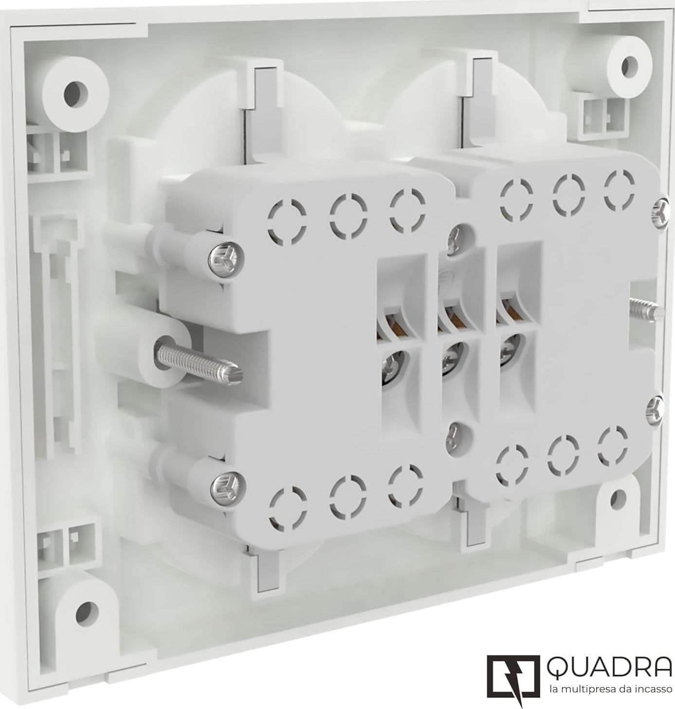 Multripresa Da Parete Schuko 'Quadra' Colore Bianco - Electraline in Multiprese BricoGo - Marano di Napoli, commercioVirtuoso.it