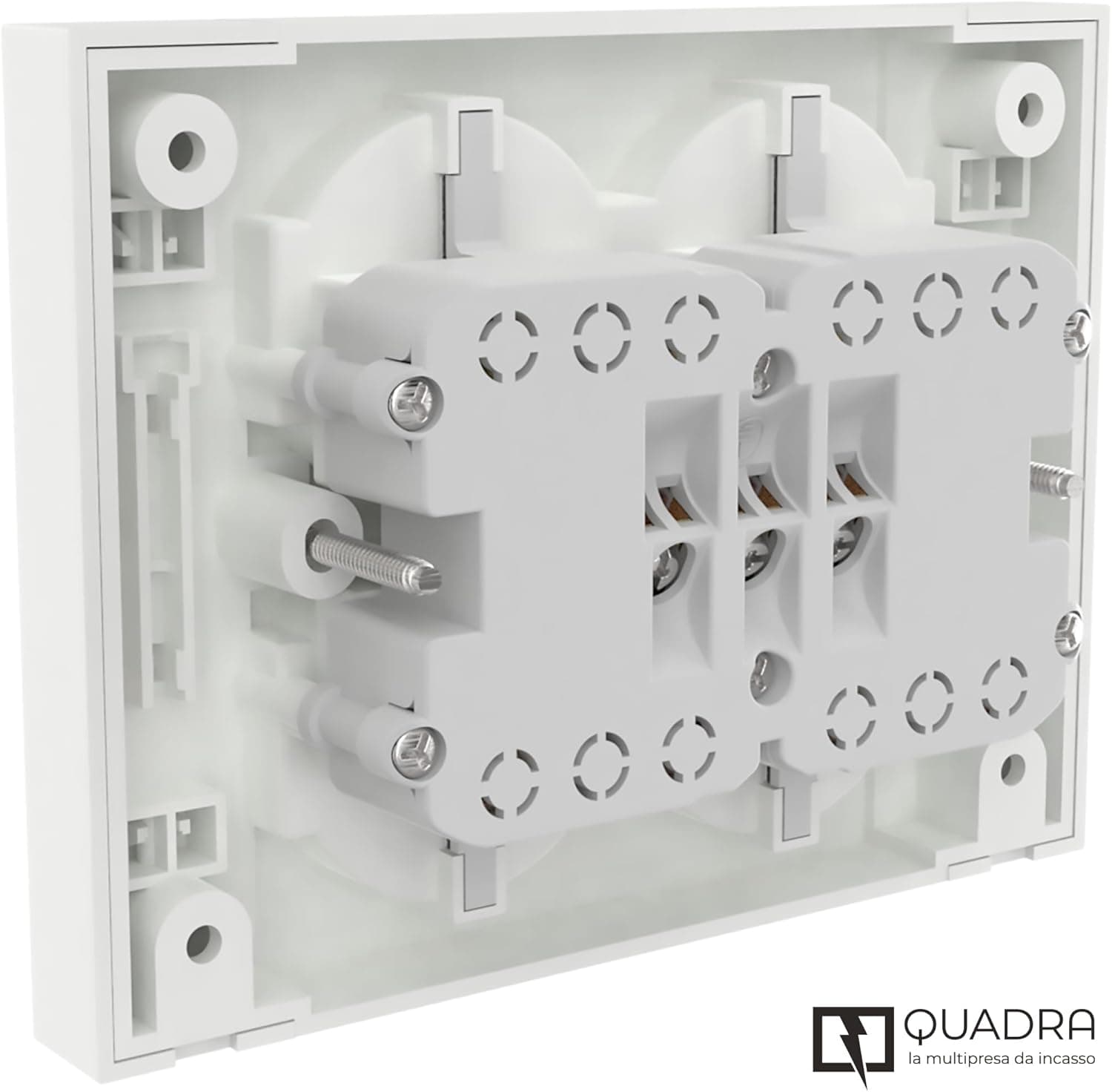 Multripresa Da Parete Schuko 'Quadra' Colore Bianco - Electraline in Multiprese BricoGo - Marano di Napoli, commercioVirtuoso.it