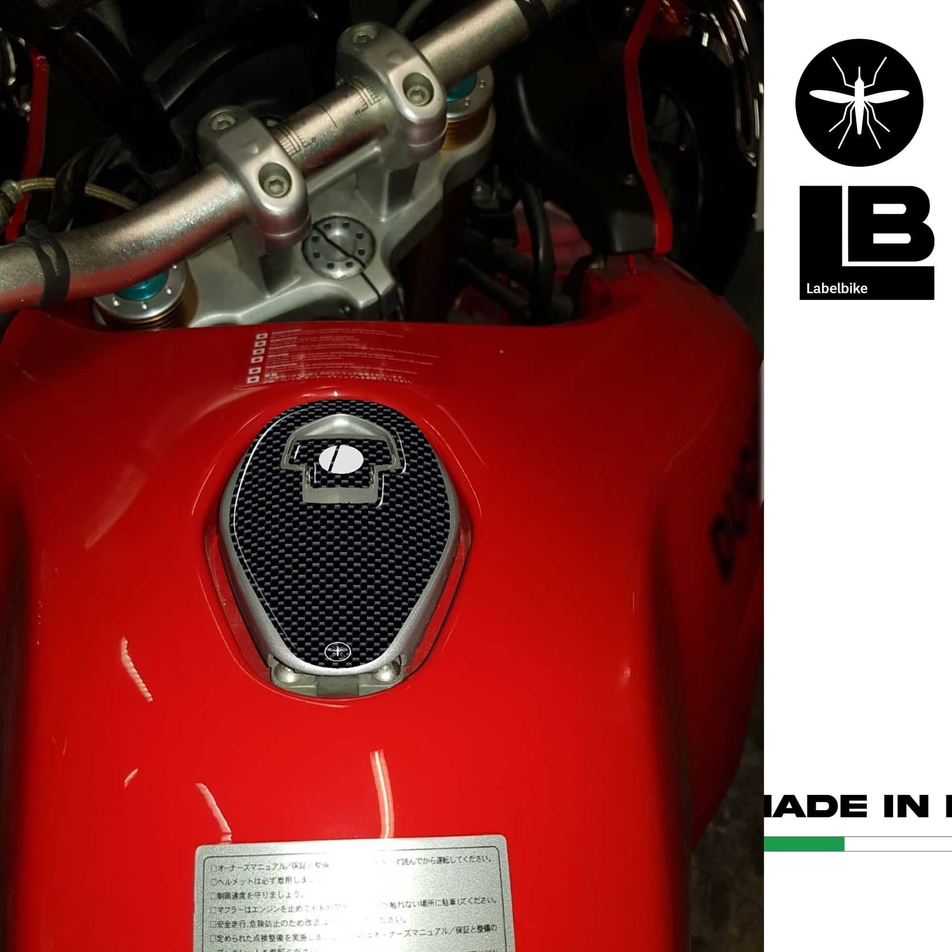 TAPPO SERBATOIO ADESIVI in 3D per MOTO DUCATI MULTISTRADA 1000-1100 Carbon Look in Paraserbatoio LabelBike - Bibbiano, commercioVirtuoso.it