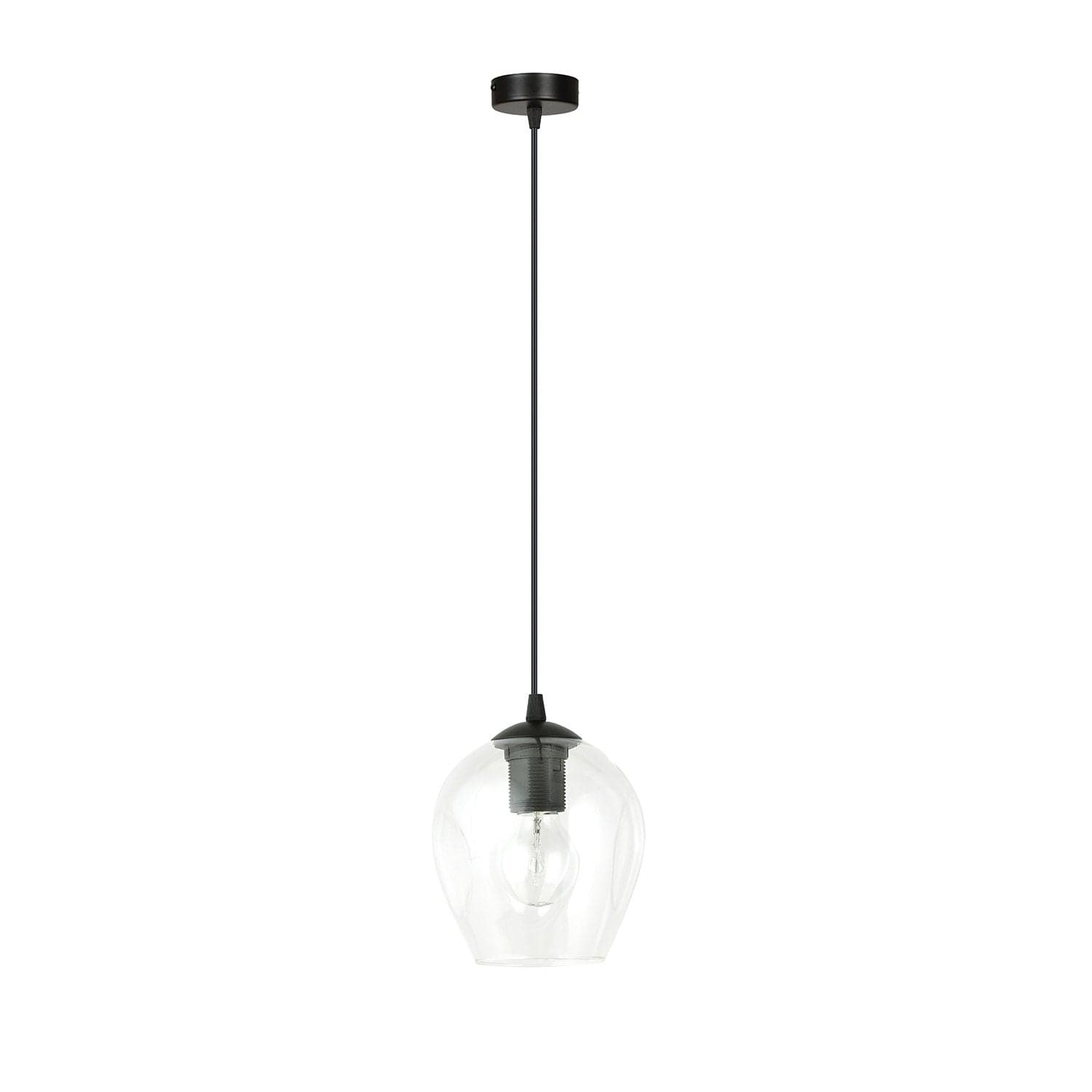 Sospensione 1 Luce Istar In Acciaio Nero E Vetro Trasparente in Lampade a sospensione LuceArt - Montecorvino Pugliano, commercioVirtuoso.it