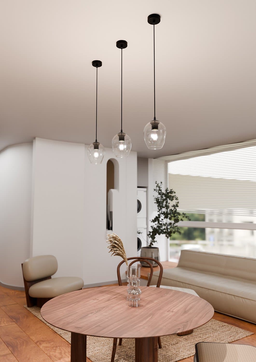 Sospensione 1 Luce Istar In Acciaio Nero E Vetro Trasparente in Lampade a sospensione LuceArt - Montecorvino Pugliano, commercioVirtuoso.it