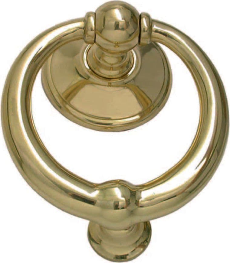 Battente Ring in Ottone Lucido Ø 110 mm