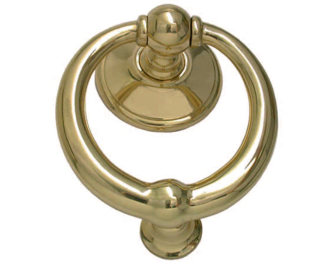Battente Ring in Ottone Lucido Ø 110 mm